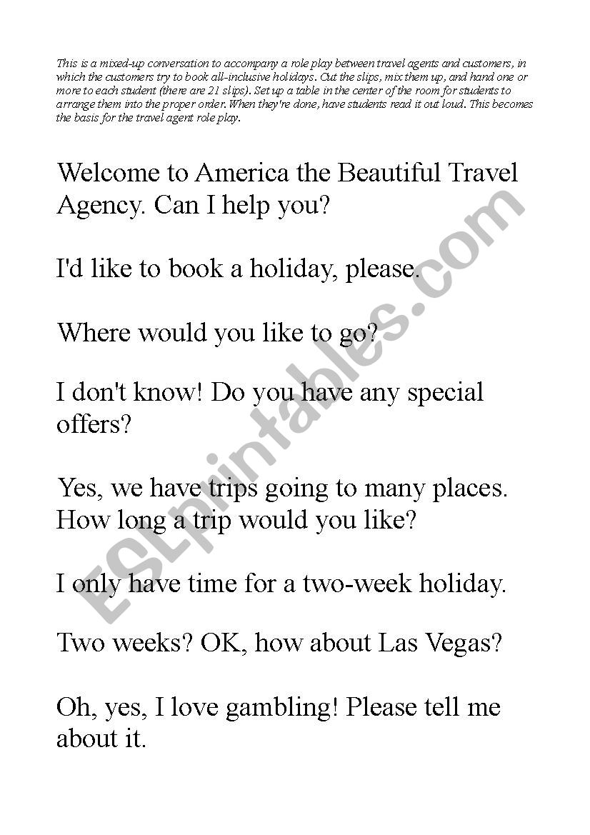 Travel Agent Mixed-Up Conversation