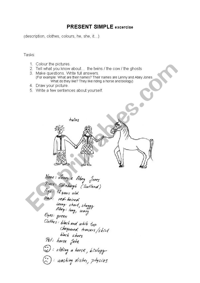 Present simple excercise 2 worksheet