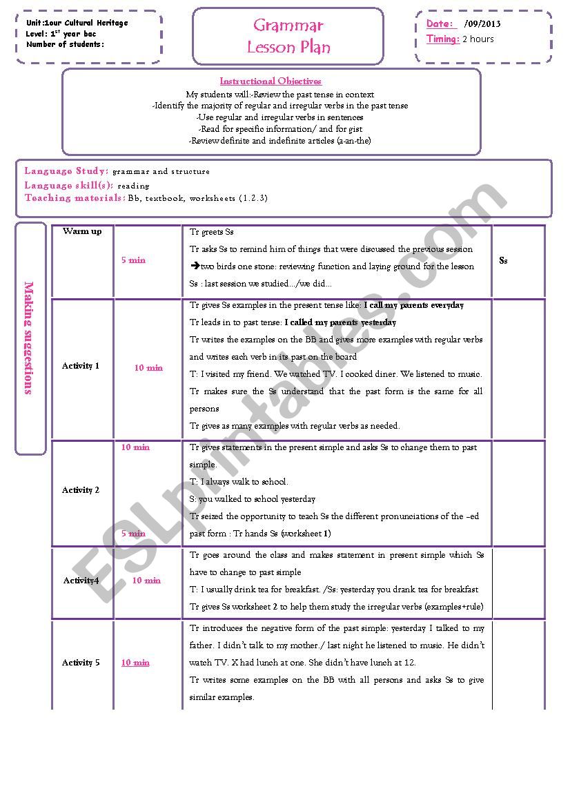 Simple Past worksheet