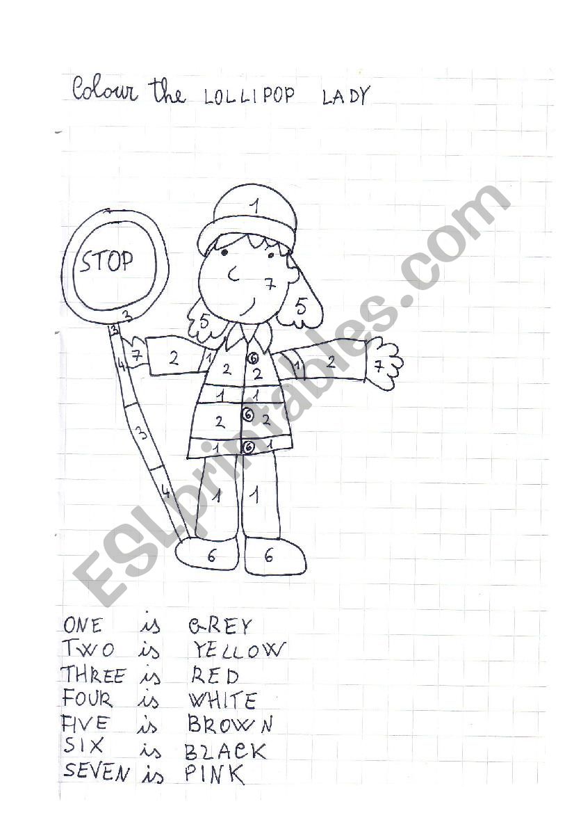 LOLLIPOP LADY worksheet