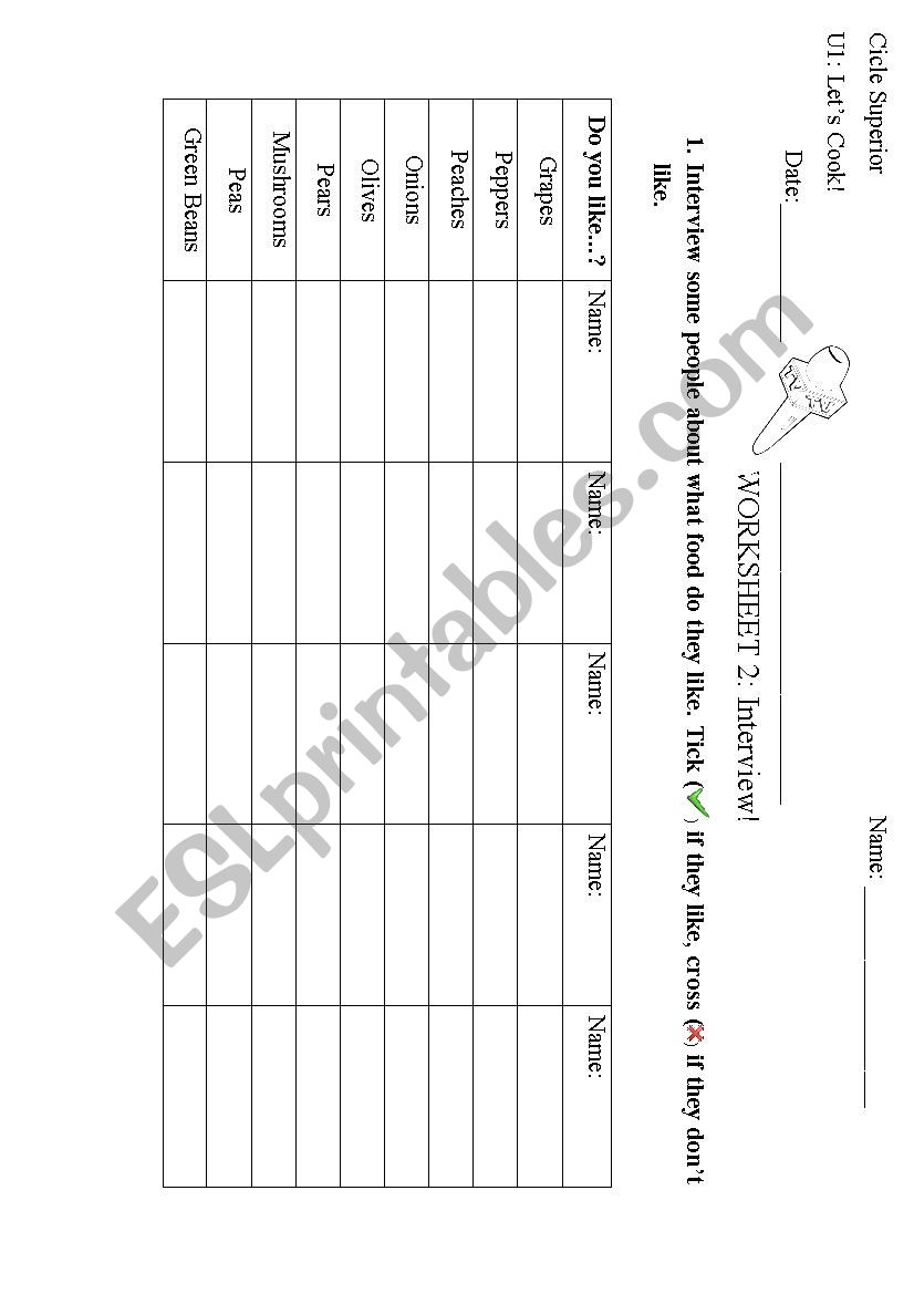 Interview worksheet