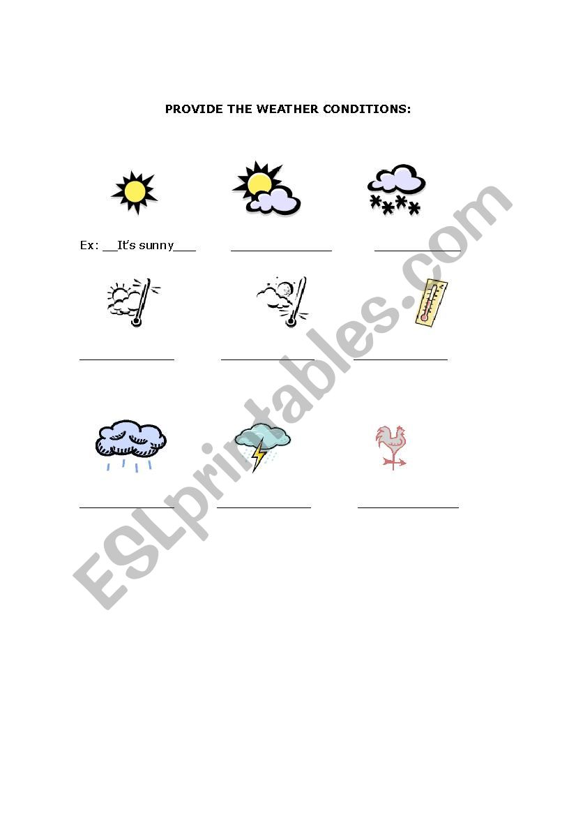 weather conditions worksheet