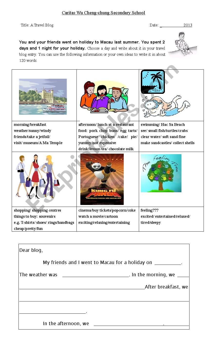 A trip in Macau worksheet