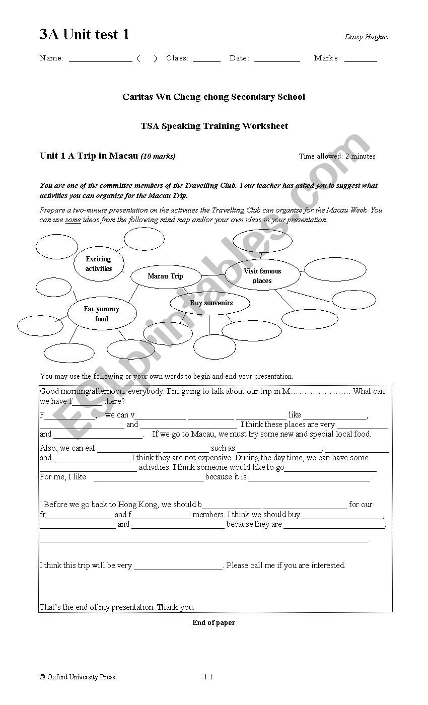 Speaking mindmap on a trip in Macau