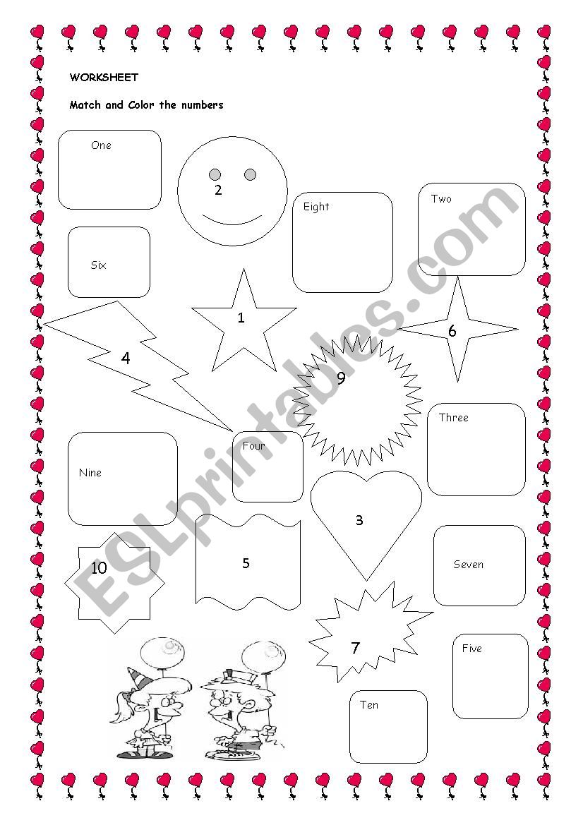 Numbers 1-10 worksheet