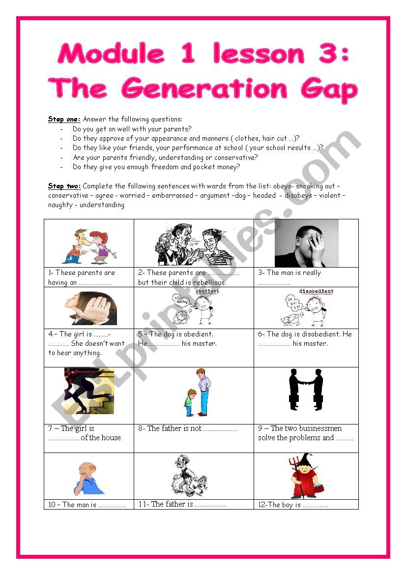 9th form module 1 lesson 3 the generation gap (part 1)