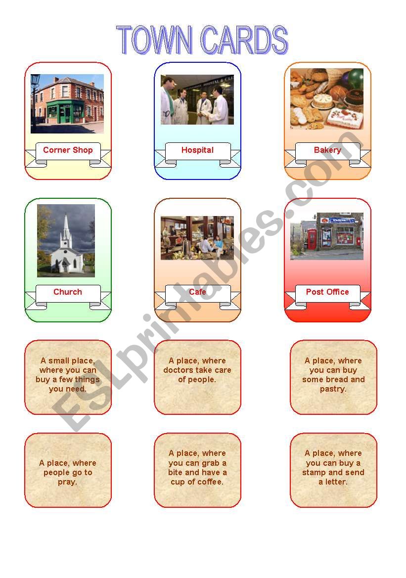 Town Cards (part 1) worksheet