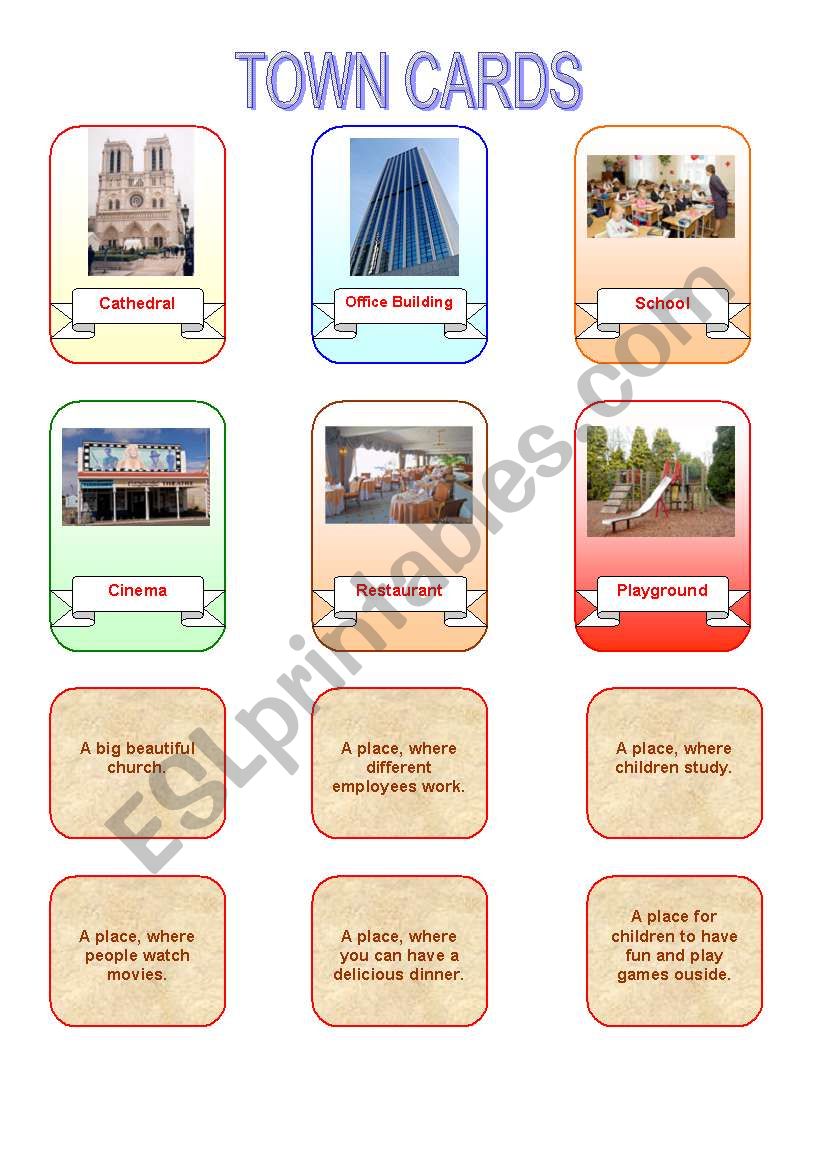 Town Cards (Part 3) worksheet