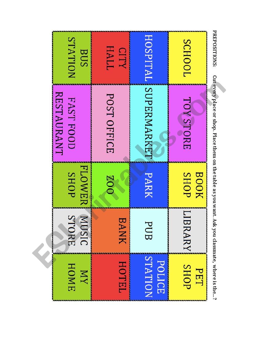 Prepositions worksheet