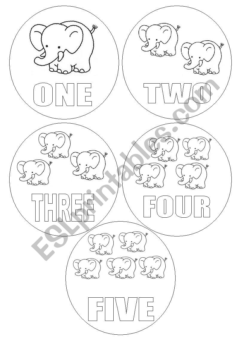 TEN LITTLE ELEPHANTS worksheet