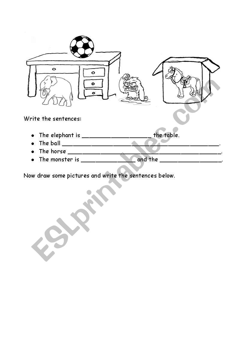 Prepositions: in, on, under and between