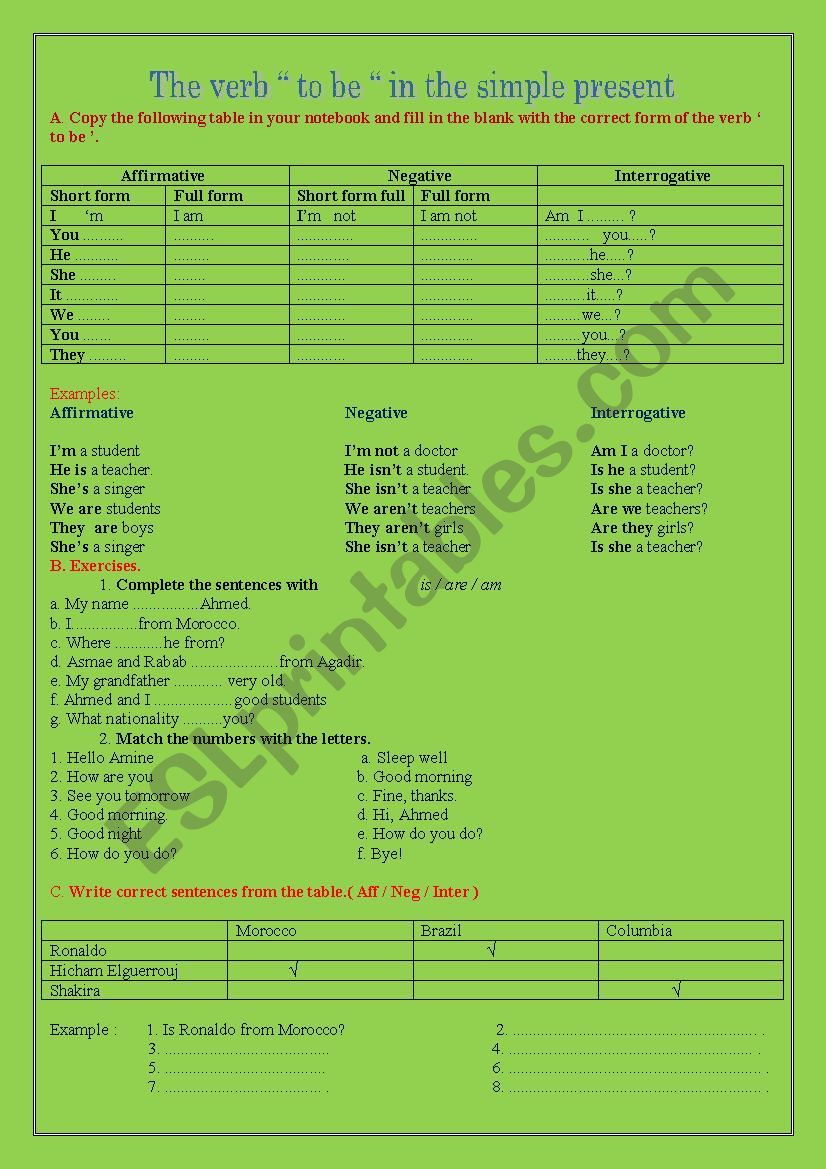 present simple worksheet