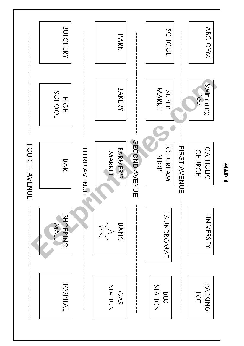 Giving directions worksheet