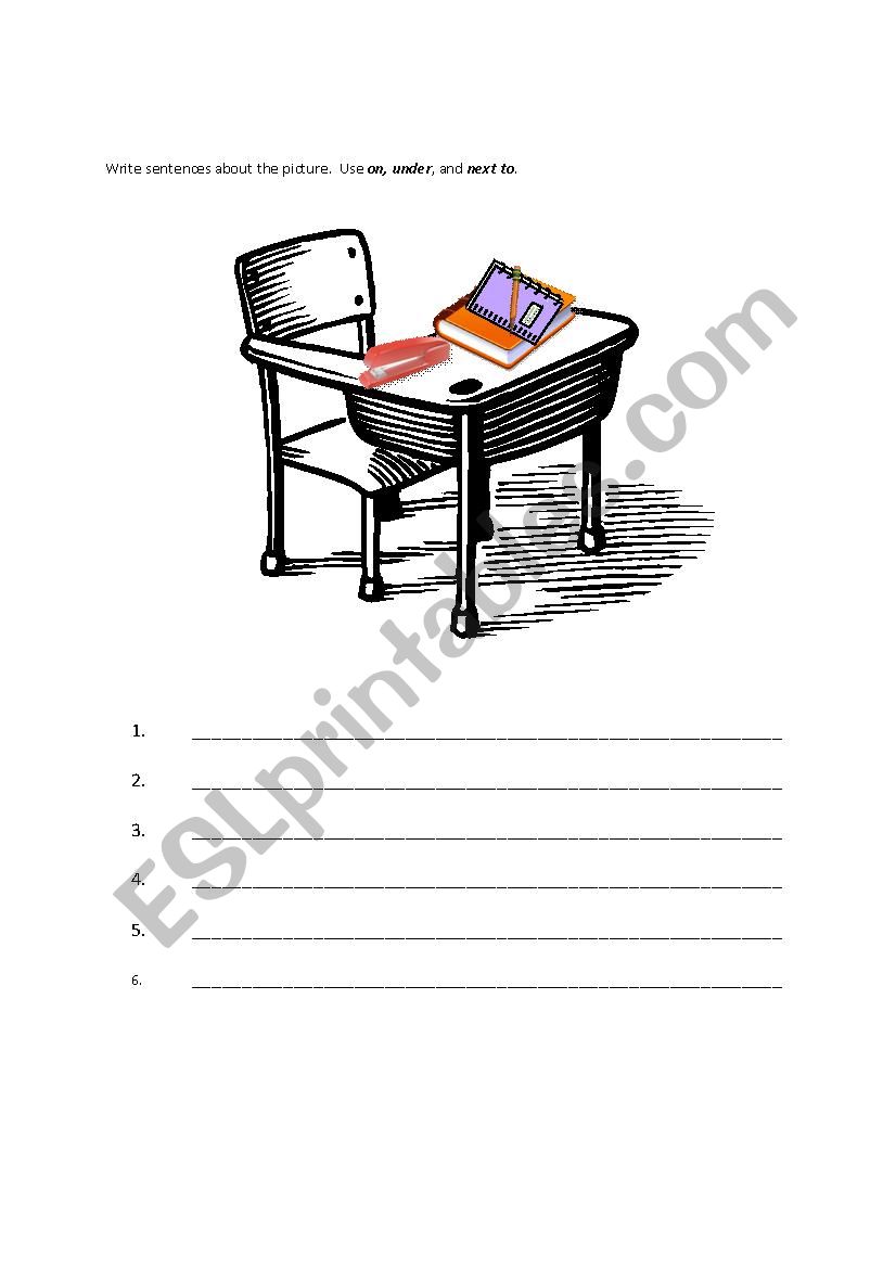 Classroom Objects & Prepositions (On, Under, Next To)