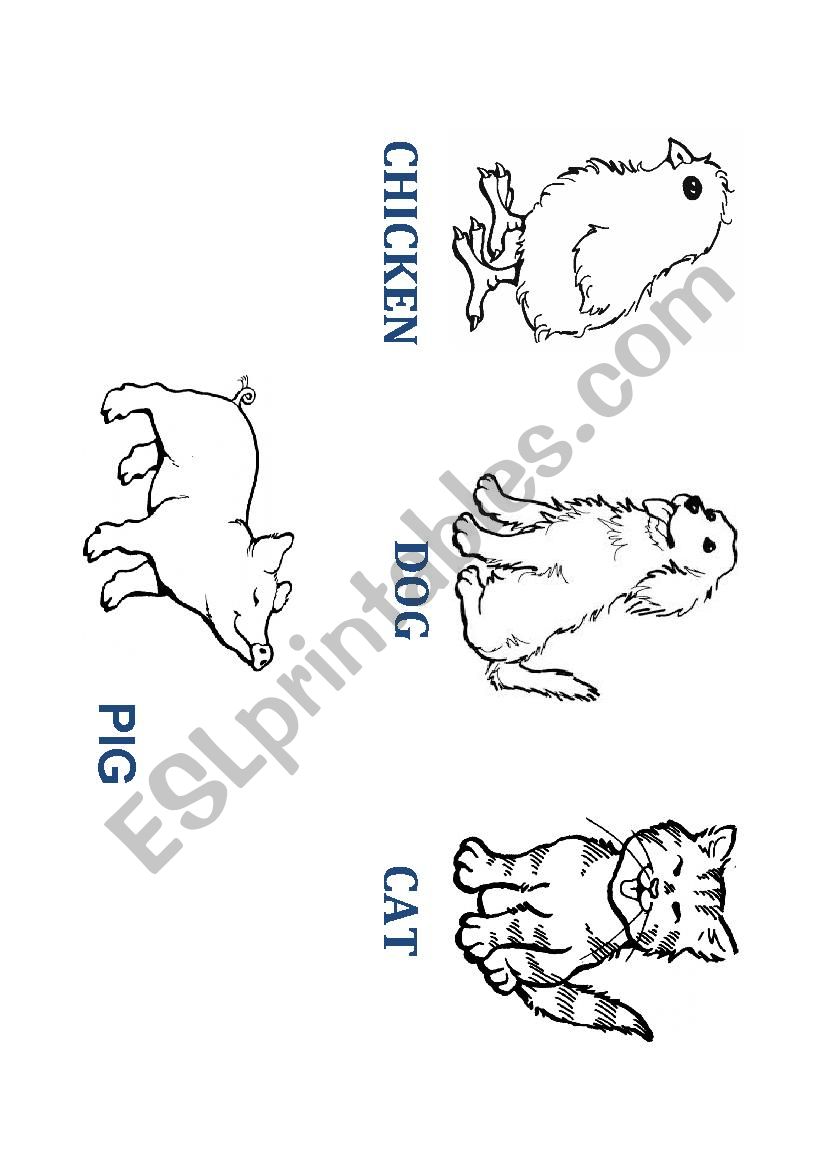 Animals for coloring worksheet
