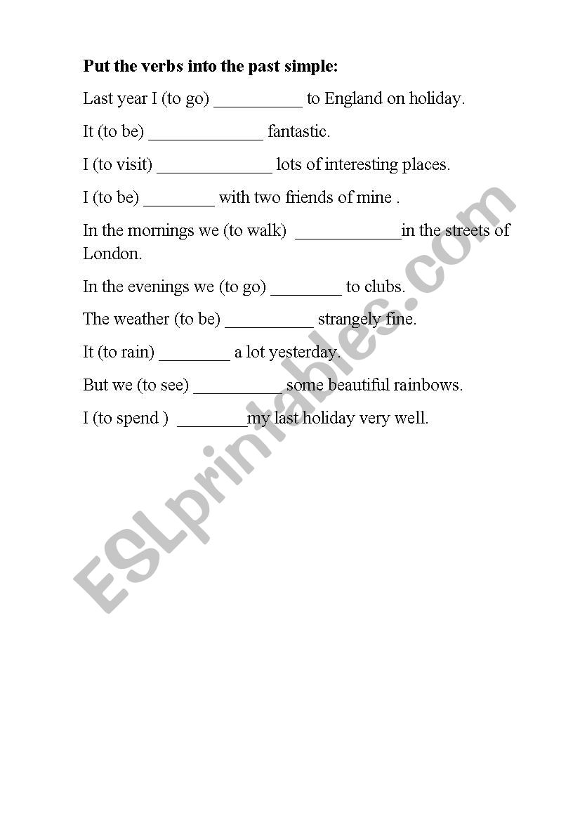 Past Simple worksheet