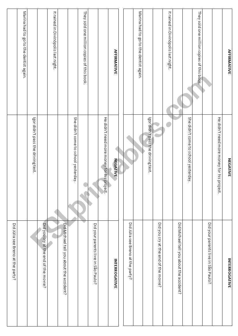 Past Simple worksheet