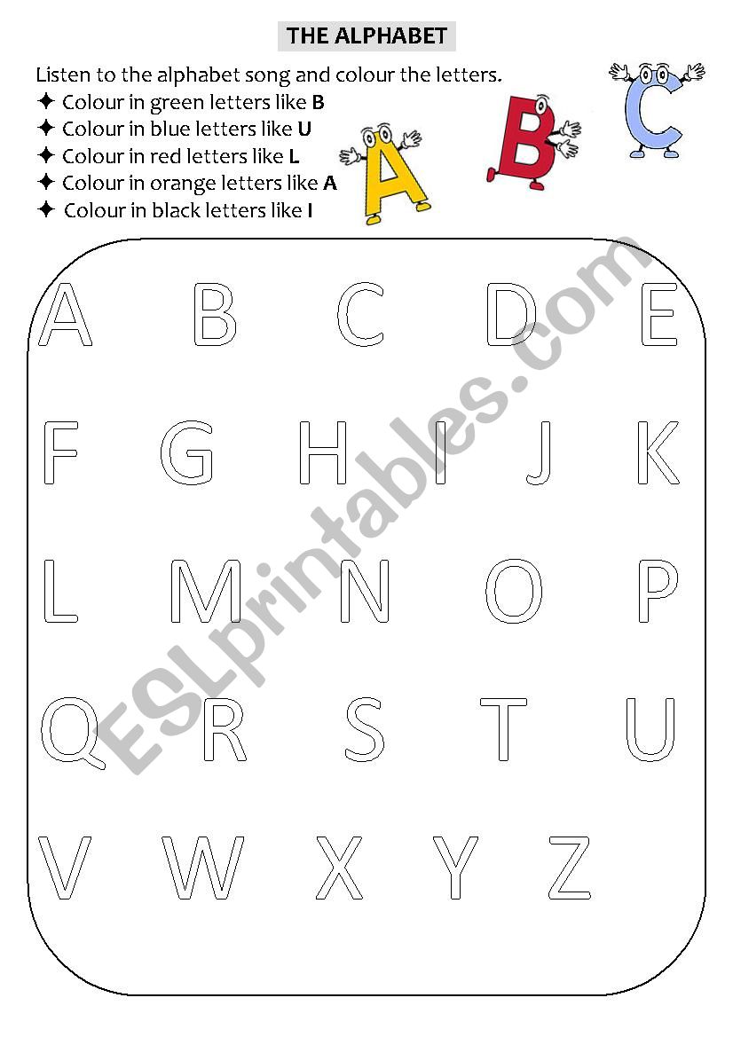 The alphabet worksheet