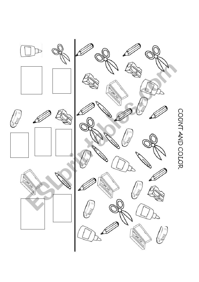 School objects worksheet