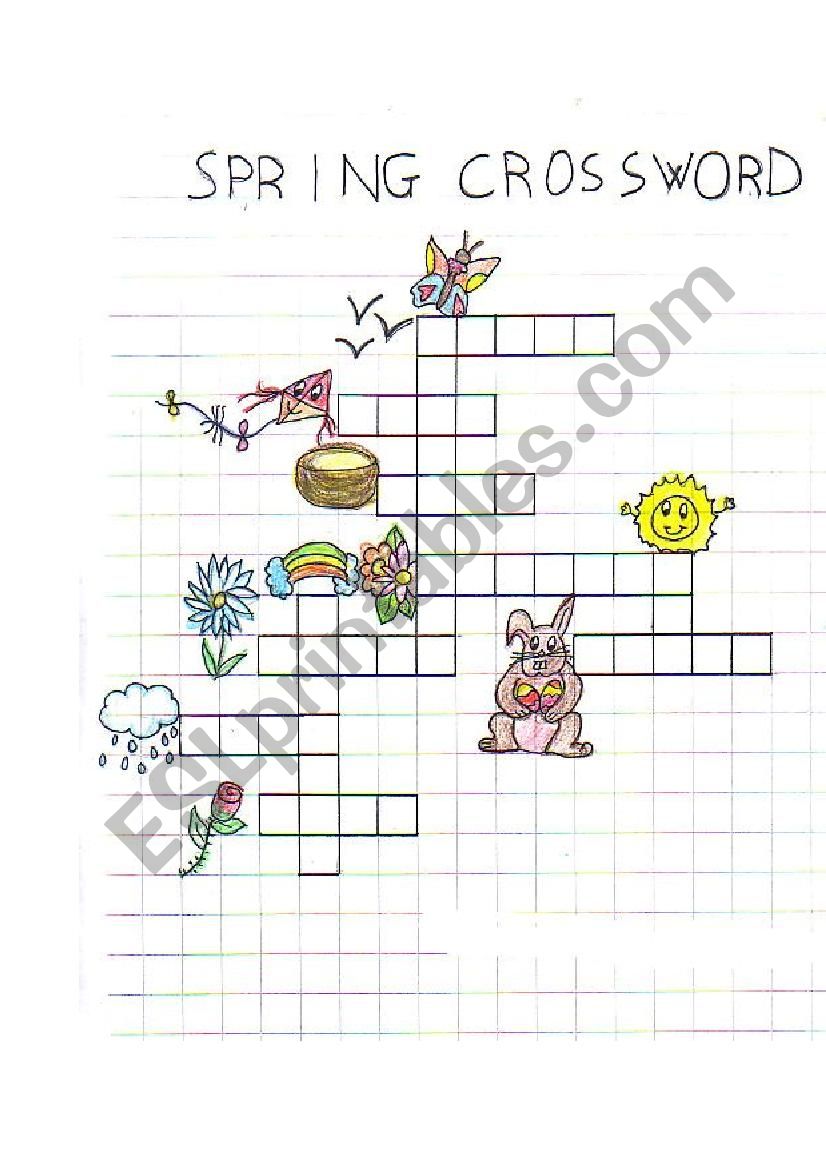 SPRING CROSSWORD worksheet