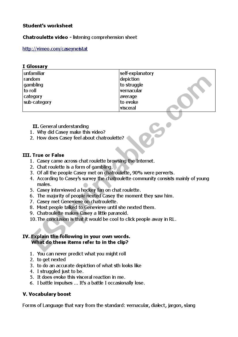 Chatroulette by Casey Neistat (Students Copy)
