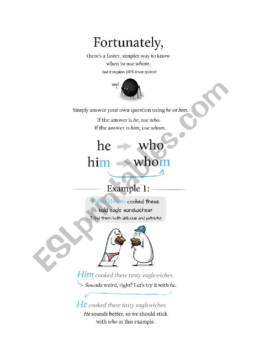 Who vs Whom worksheet