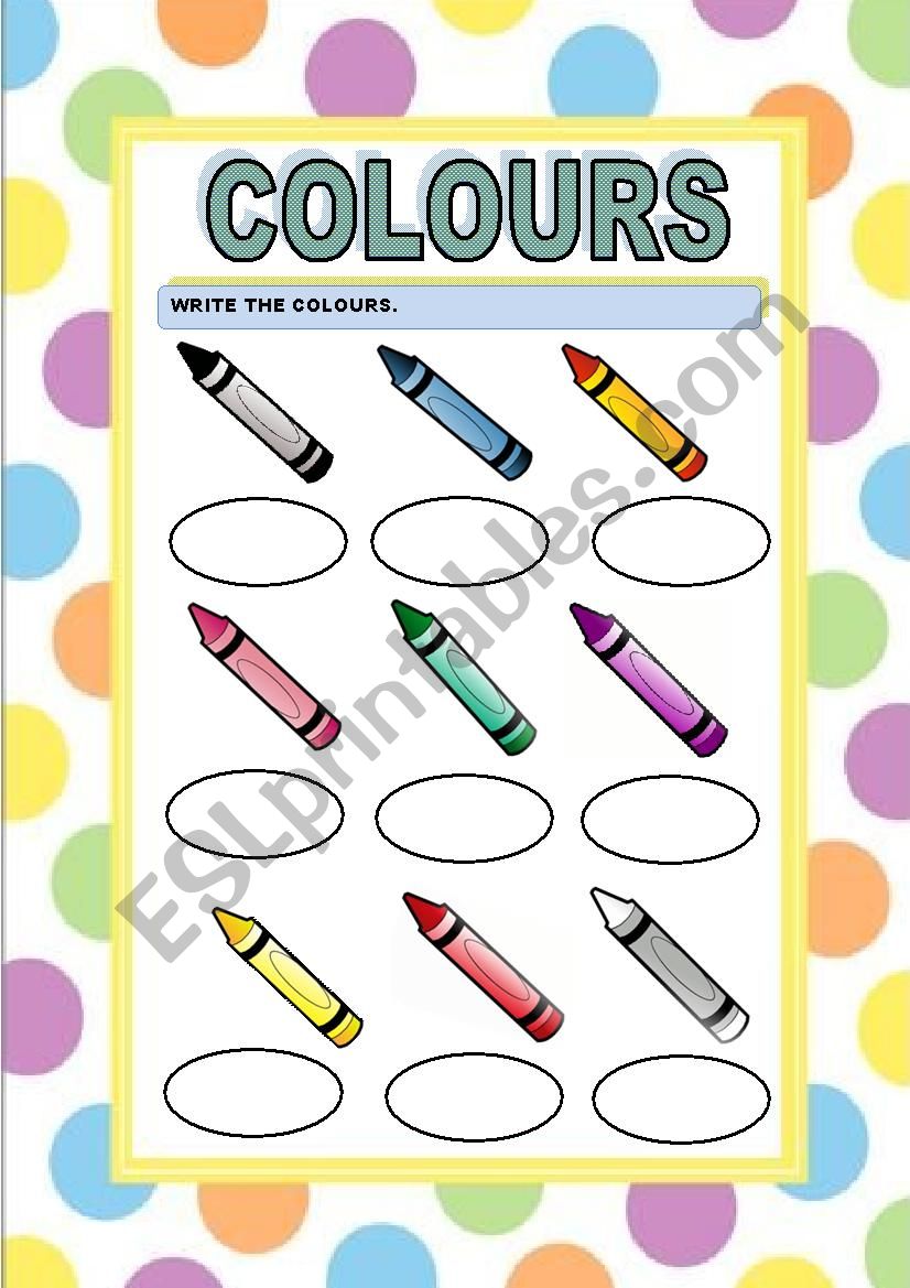 Colours worksheet