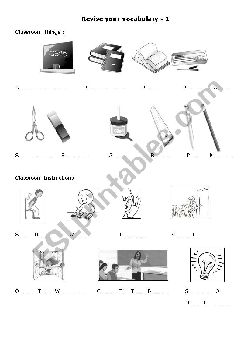 School things instructions and rules