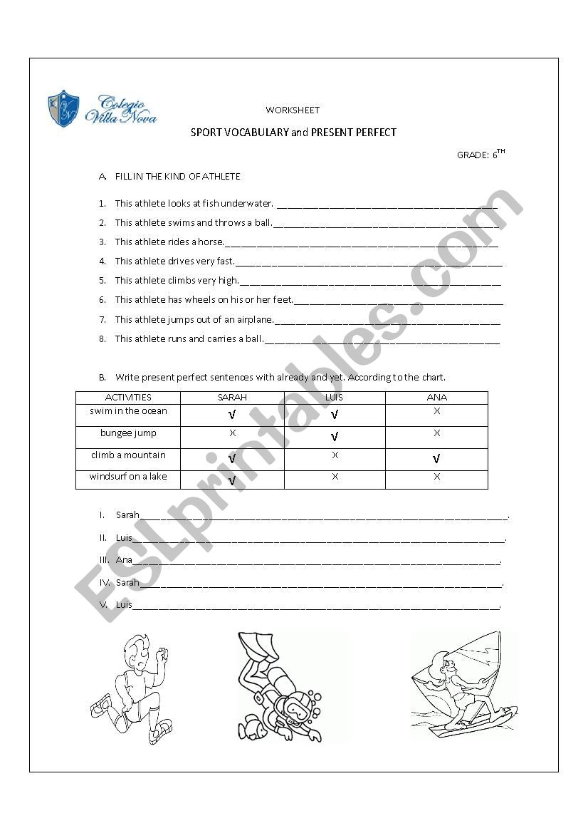 sport worksheet