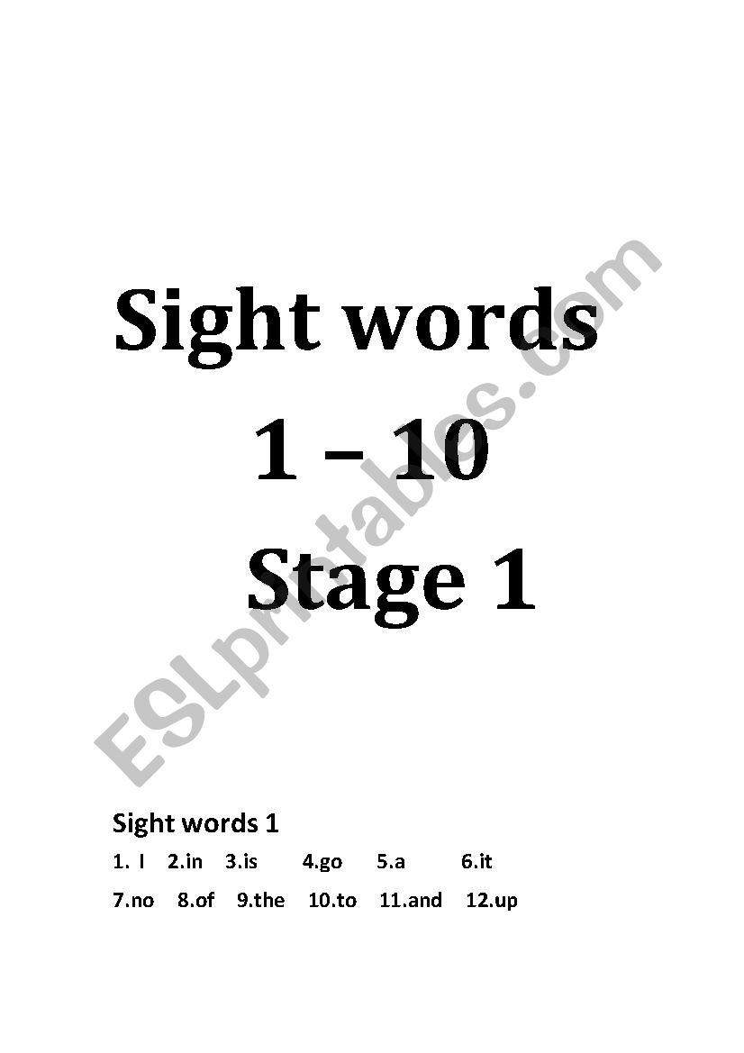 sight words practice worksheet