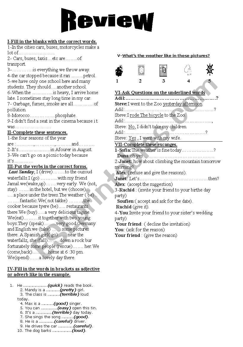 review worksheet