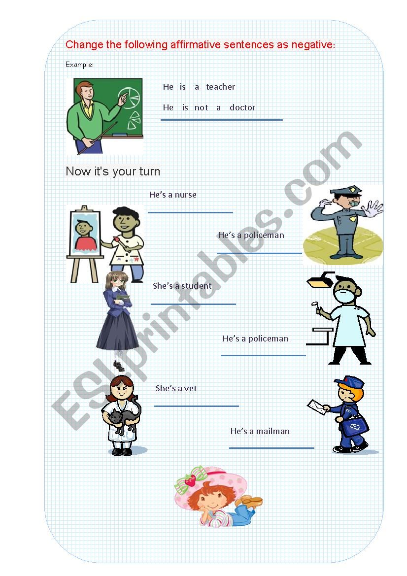 verb to be worksheet