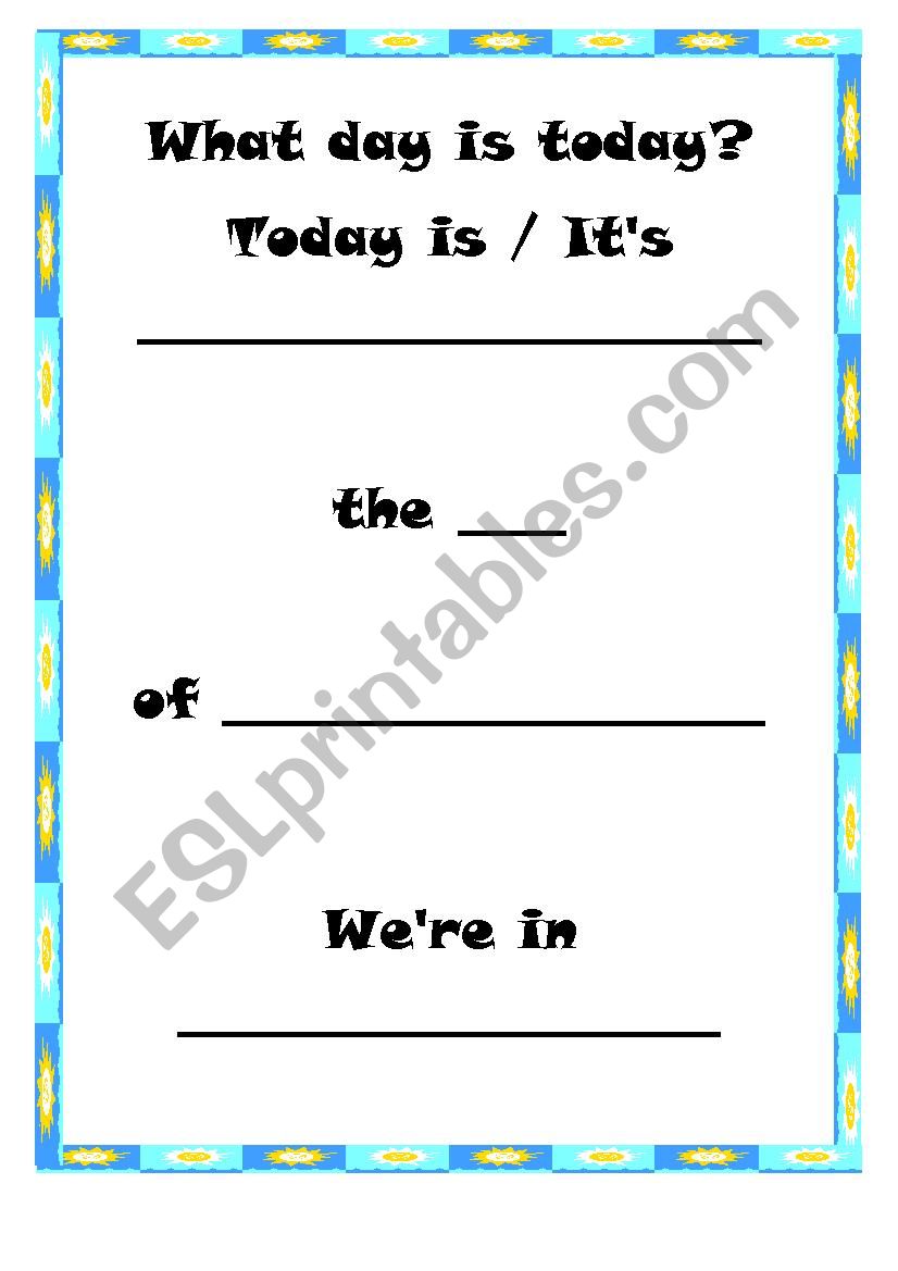 What day is today? worksheet