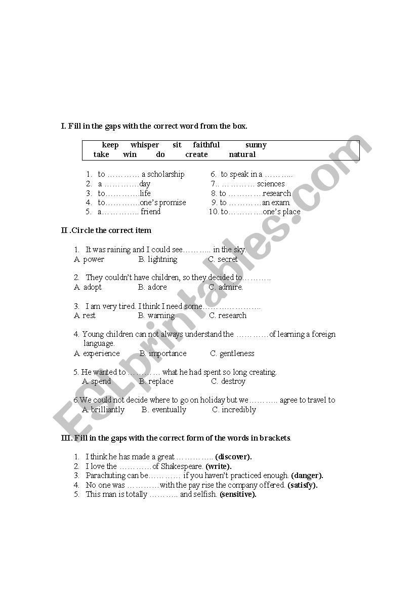 Frankenstein  worksheet