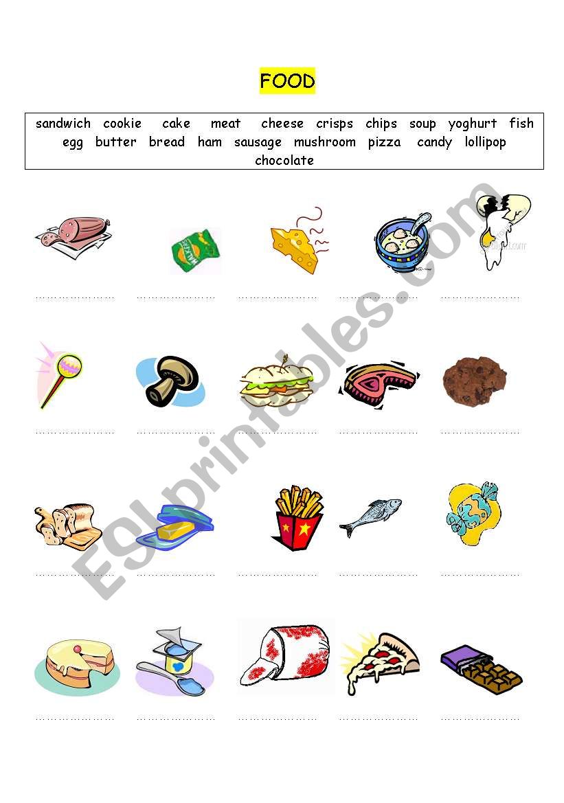 FOOD (part 1) worksheet