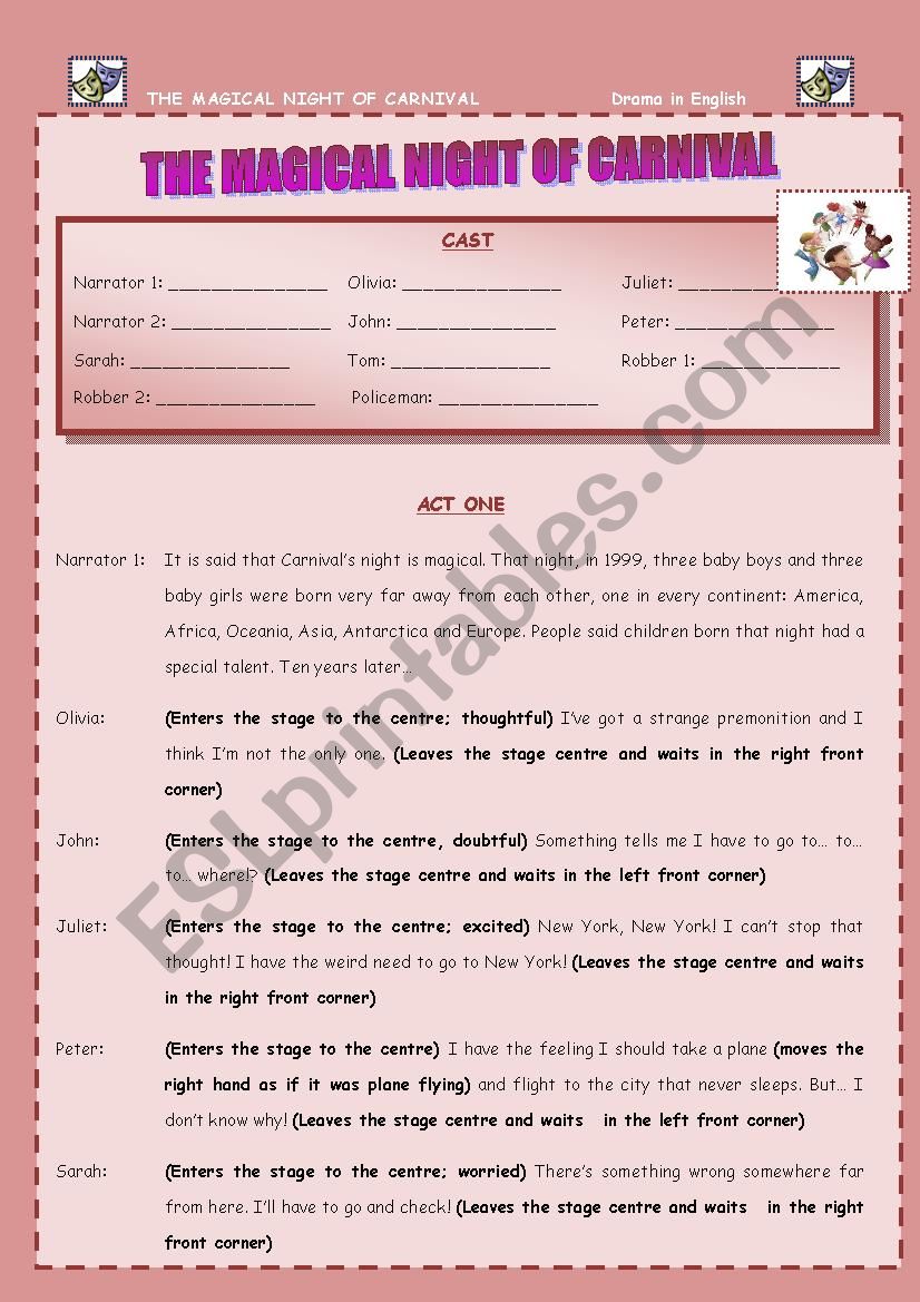 Playscript: The magical night of Carnival