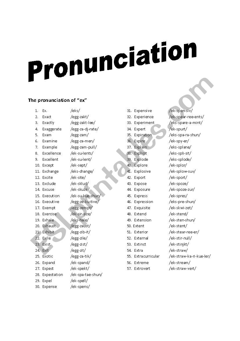 EXCELLENT PRONUNCIATION OF Â´EXÂ´