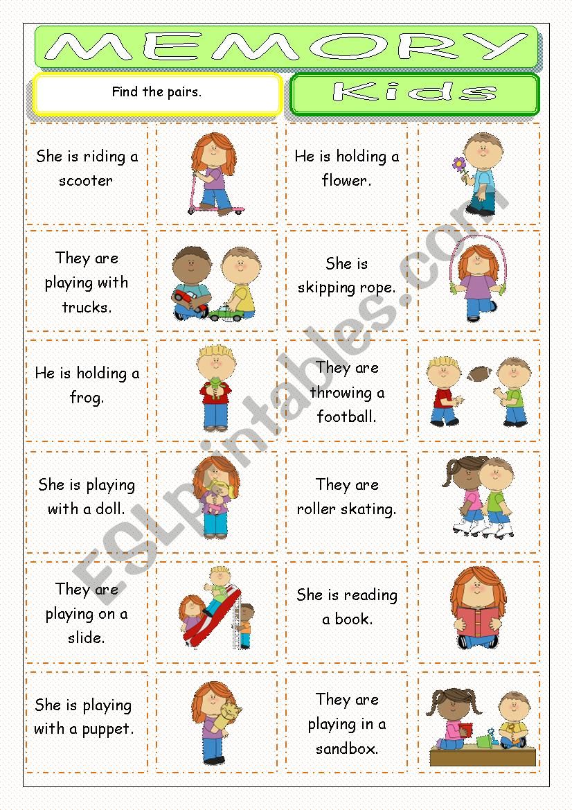 Kids Memory Game worksheet