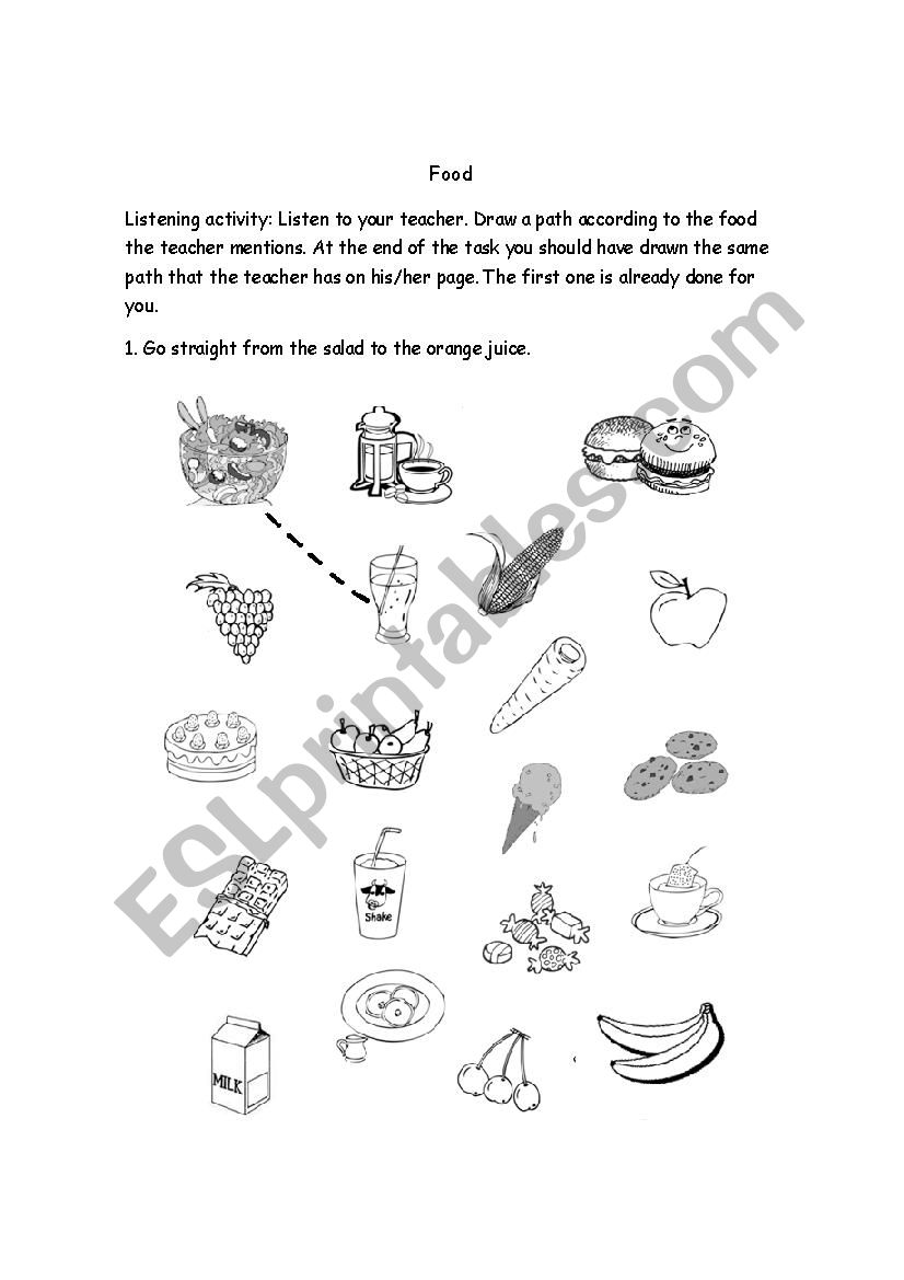 Food Path worksheet