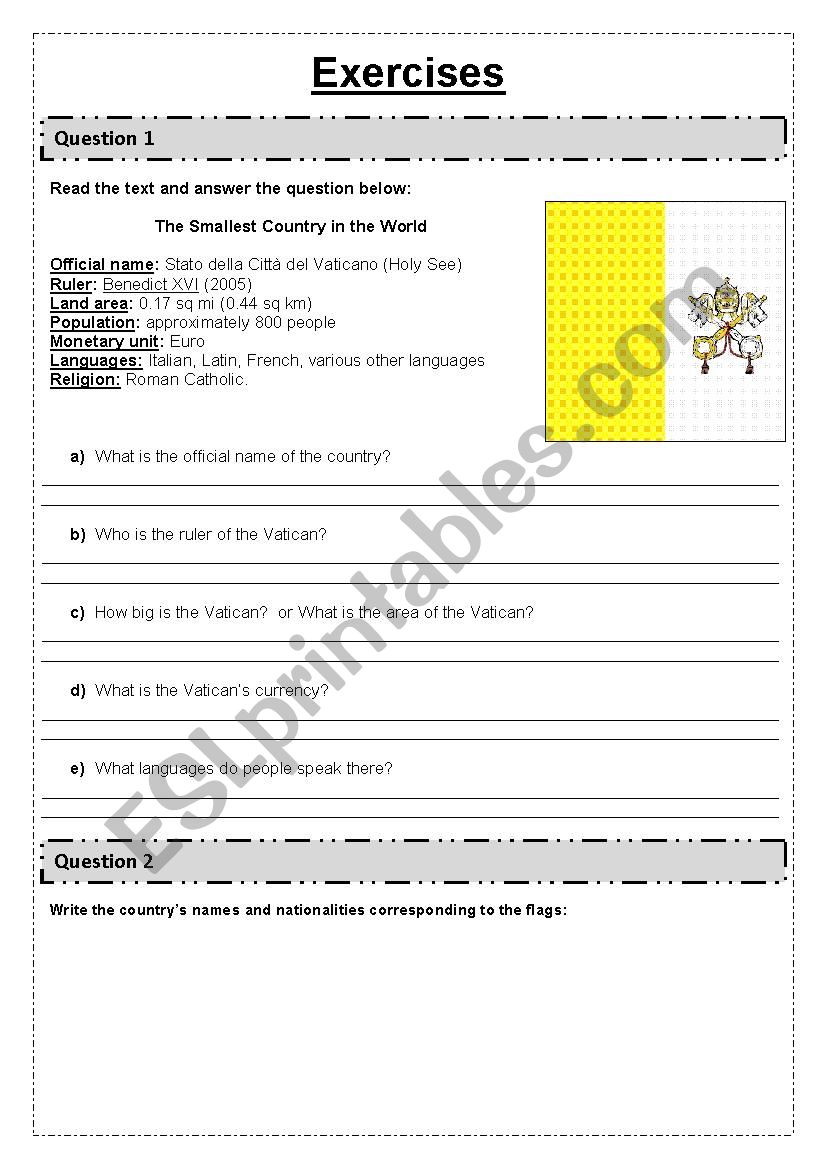 Nationalities worksheet