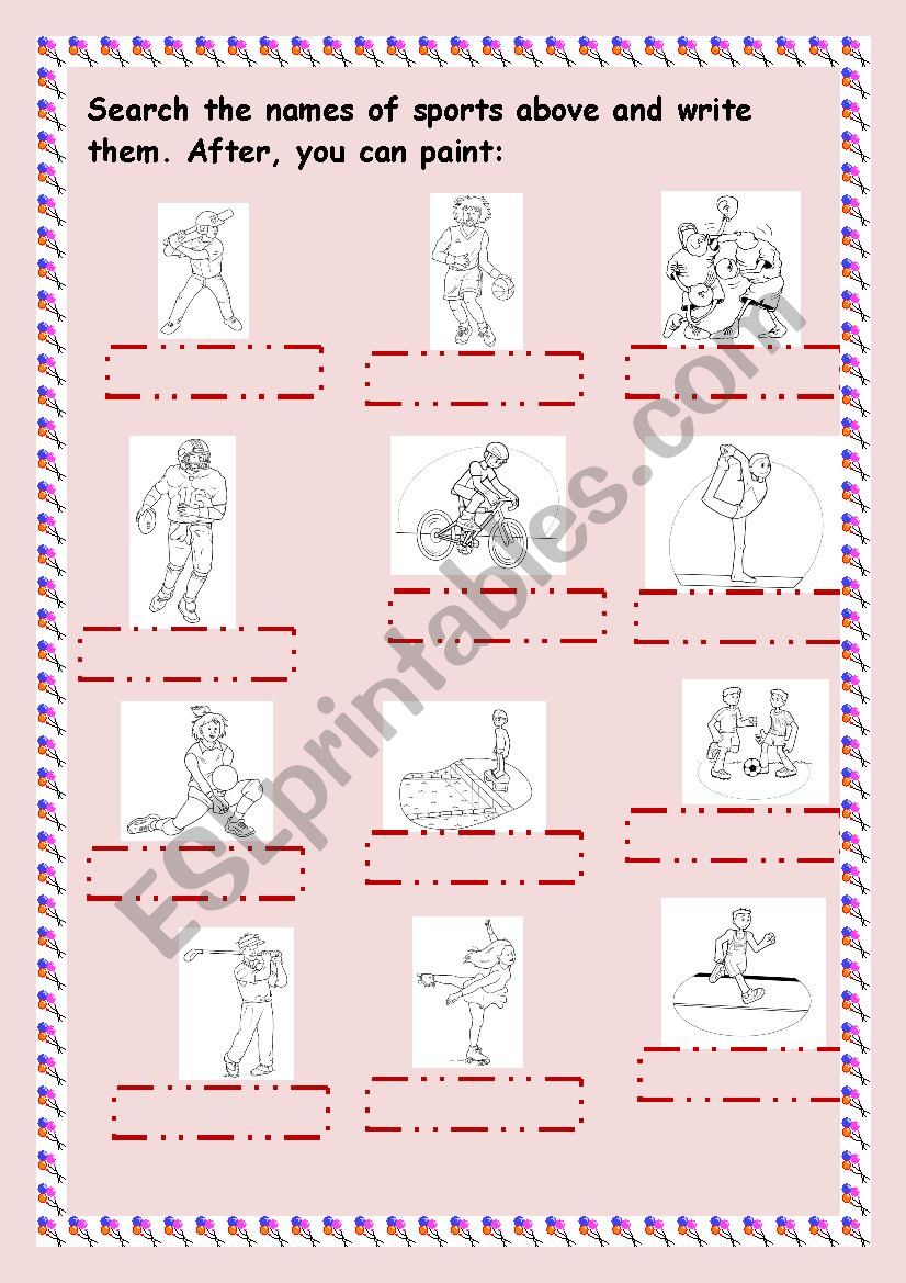 Sports worksheet