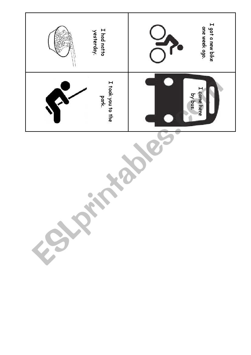 Go fish past tense part 1 worksheet