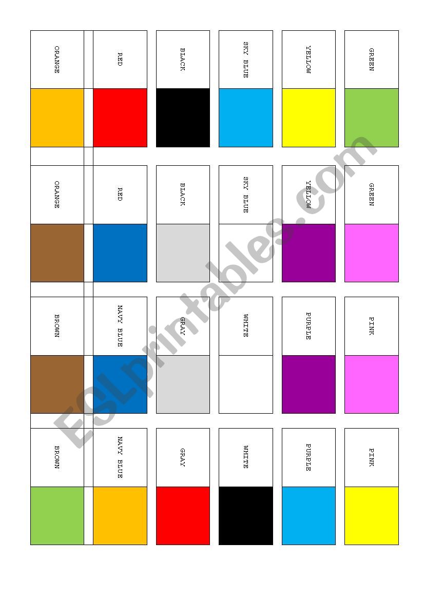 Colour domino 2 worksheet