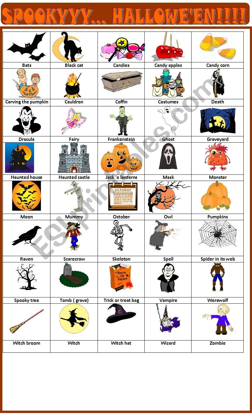 HalloweÂ´en pictionary worksheet