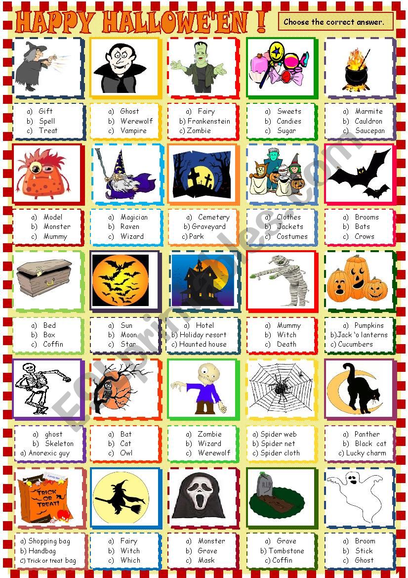 Halloween :multiple choice activity