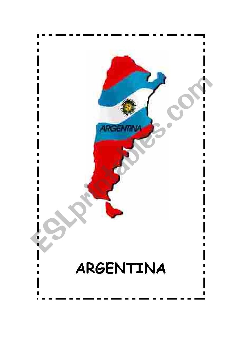 Flags and countries around the World. 20 flashcards!.Editable