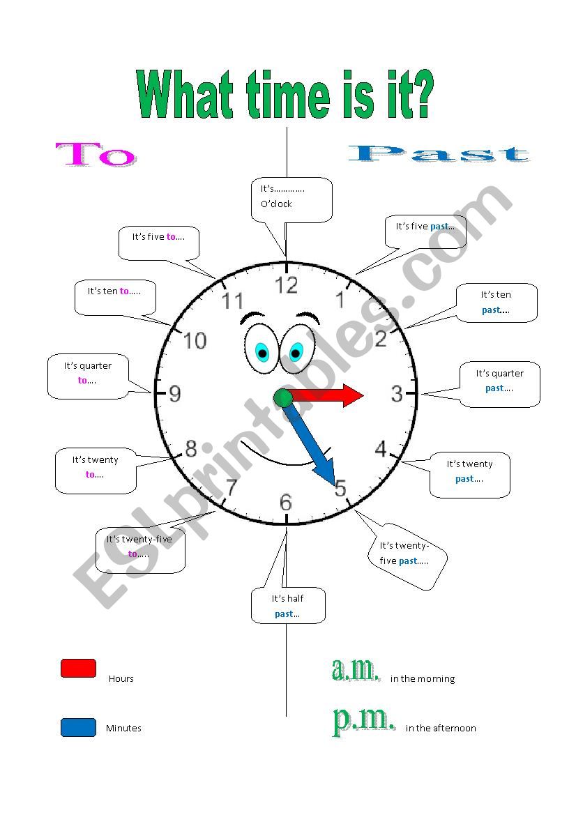 Clock face worksheet