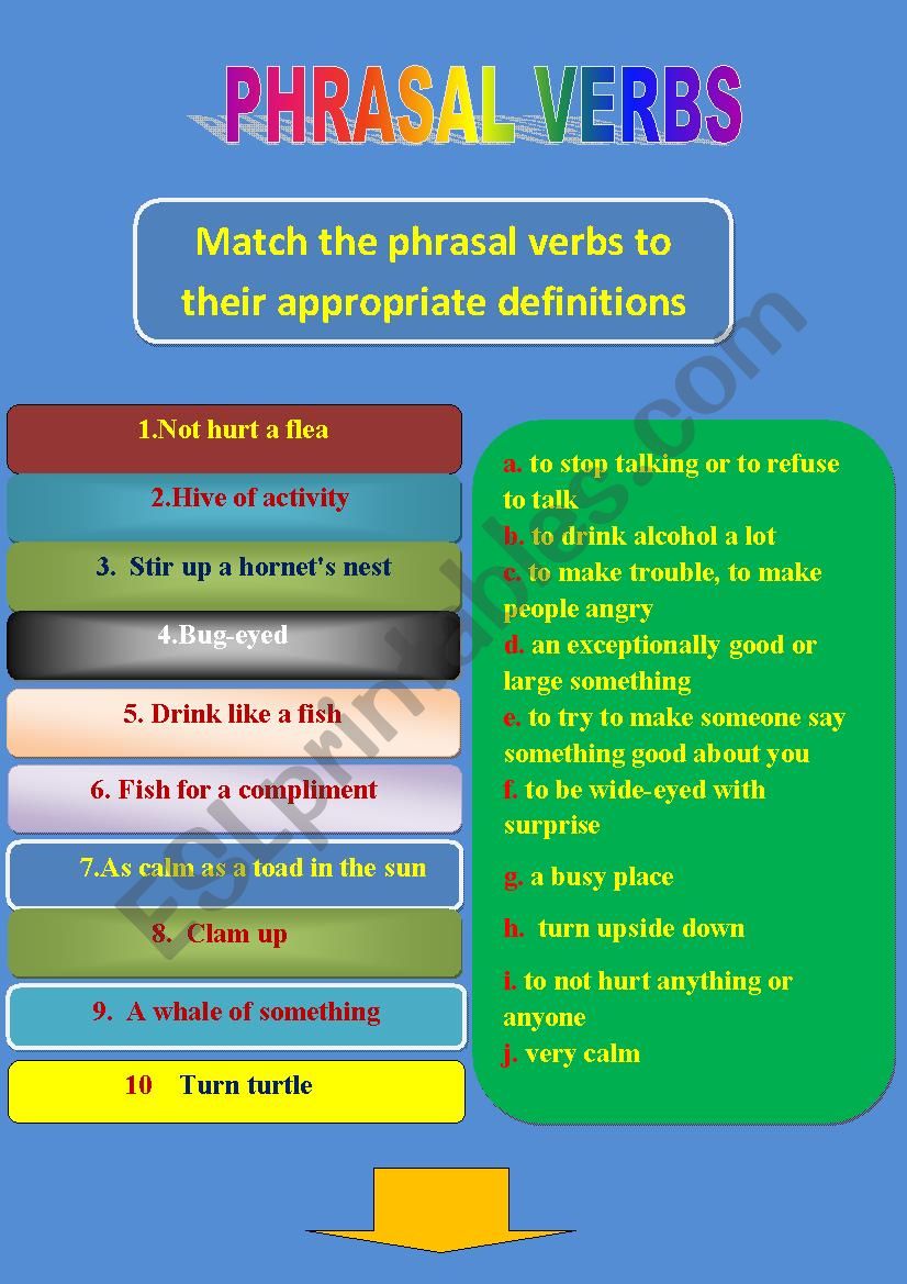 Phrasal verbs worksheet