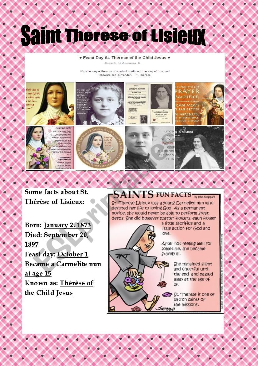 Celebrating the Feast of St. Therese of the Child Jesus.
