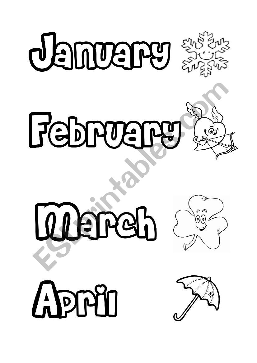 Months of the year (1/2) worksheet